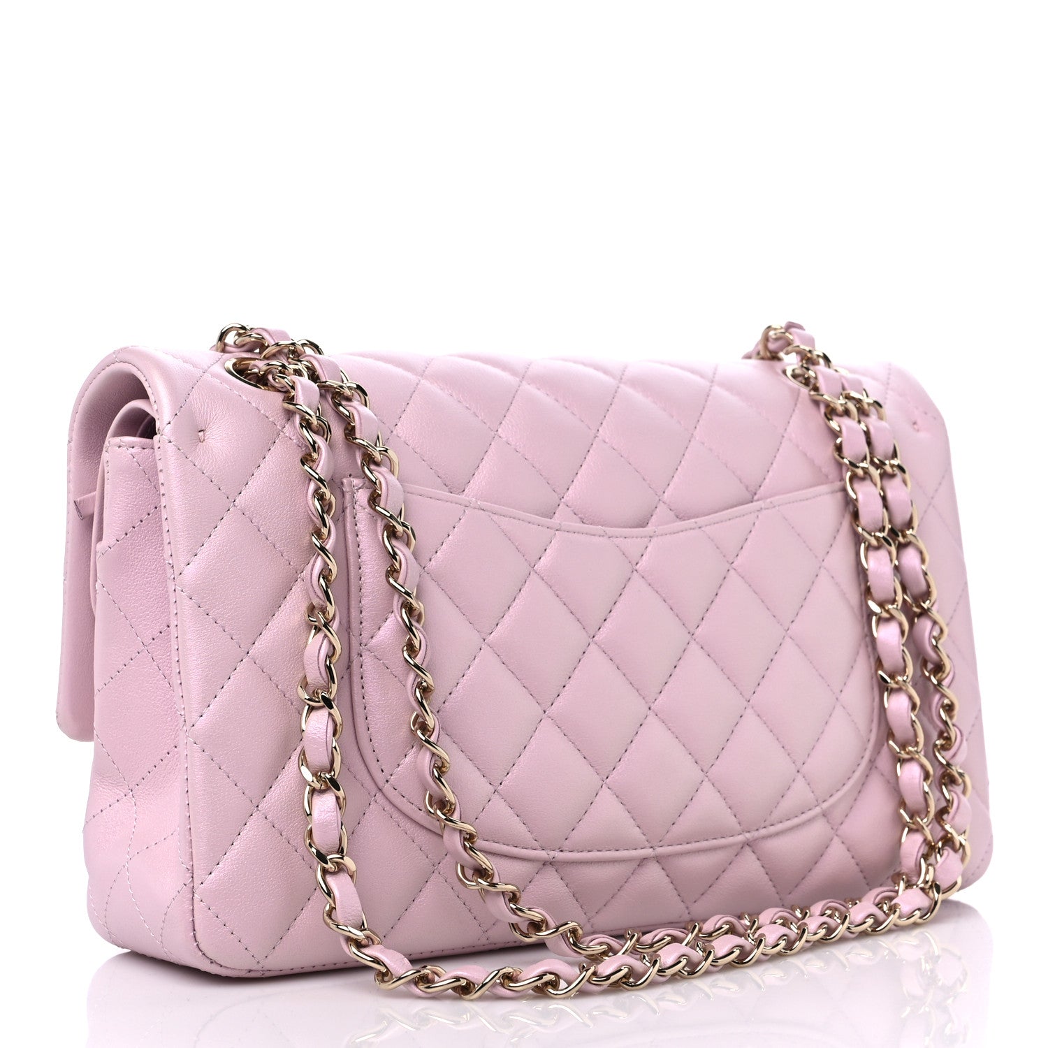 Chanel Iridescent Calfskin Quilted Medium Double Flap Light Pink 2 of 8