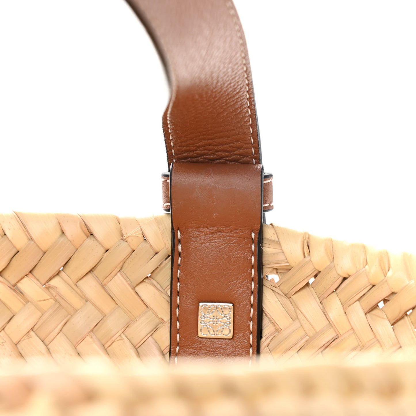 Raffia Small Basket Tote Bag Natural Tan