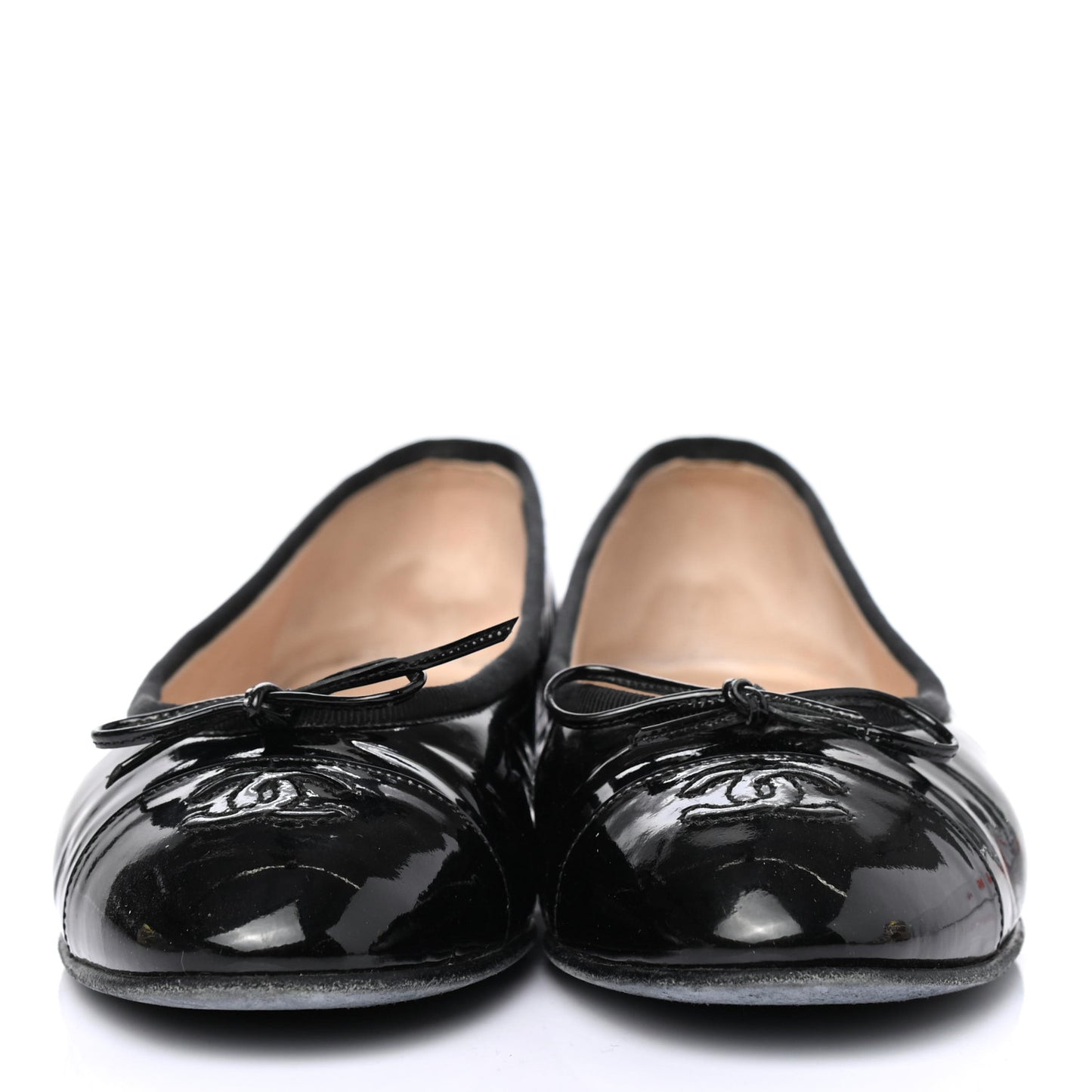Patent CC Cap Toe Ballerina Flats 38 Black