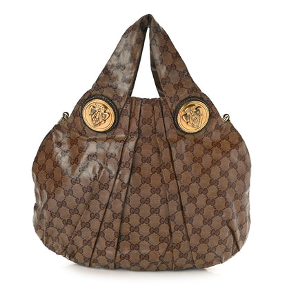 Gucci Crystal Monogram Small Hysteria Tote Dark Brown 1 of 9