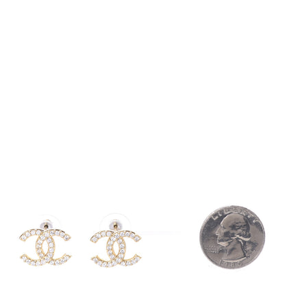 Chanel Crystal CC Earrings Light Gold 2 of 5