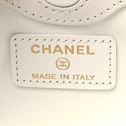 Chanel Shiny Lambskin Quilted Micro 31 Clutch With Chain White 6 of 10