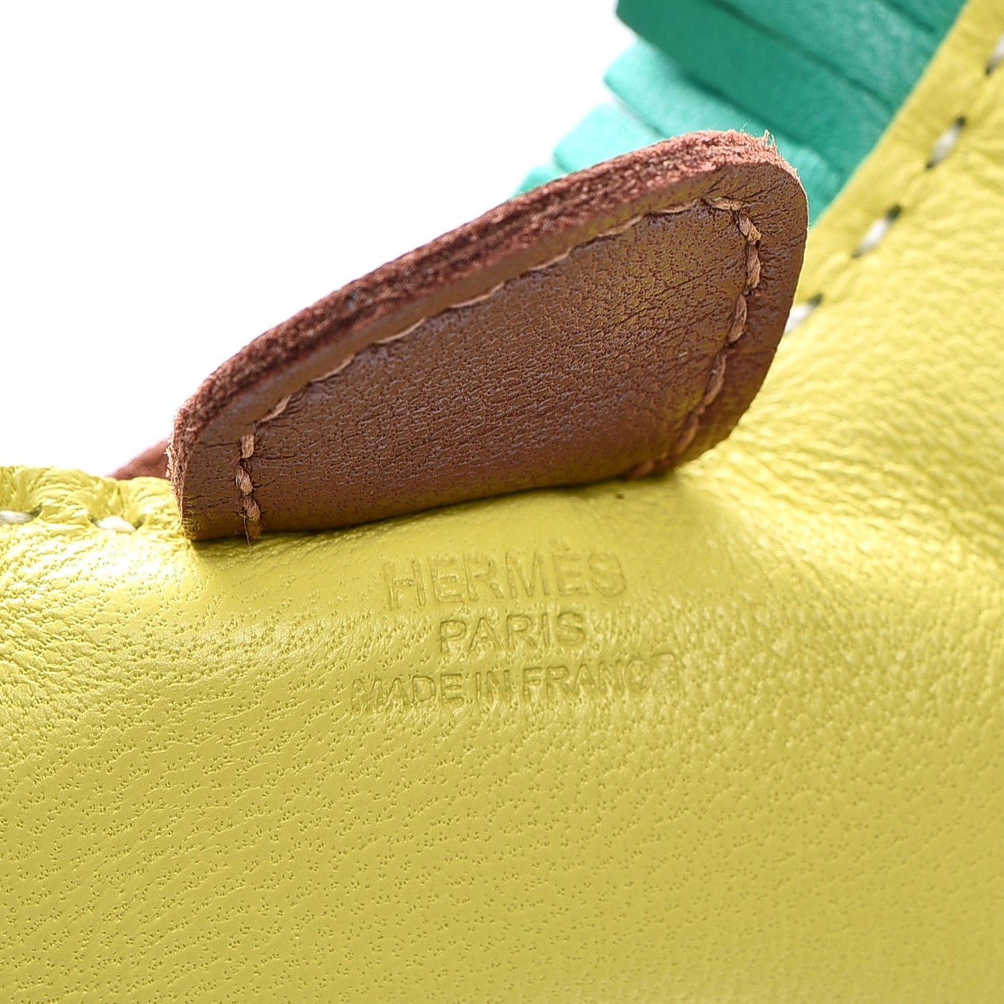 Milo Lambskin Grigri Rodeo Horse Bag Charm PM Lime Menthe Fauve