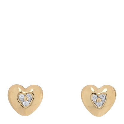 Tiffany 18K Yellow Gold Diamond Paloma Picasso Modern Heart Earrings 1 of 4