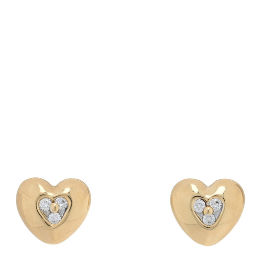 18K Yellow Gold Diamond Paloma Picasso Modern Heart Earrings