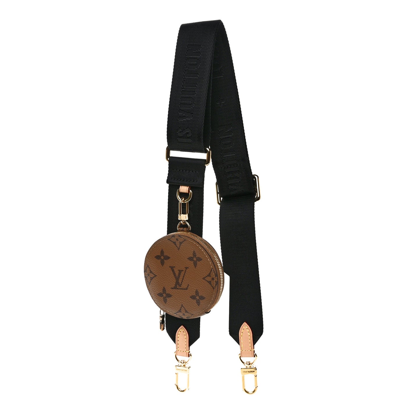 Reverse Monogram Multi Pochette Accessories Bandouliere Shoulder Strap Black