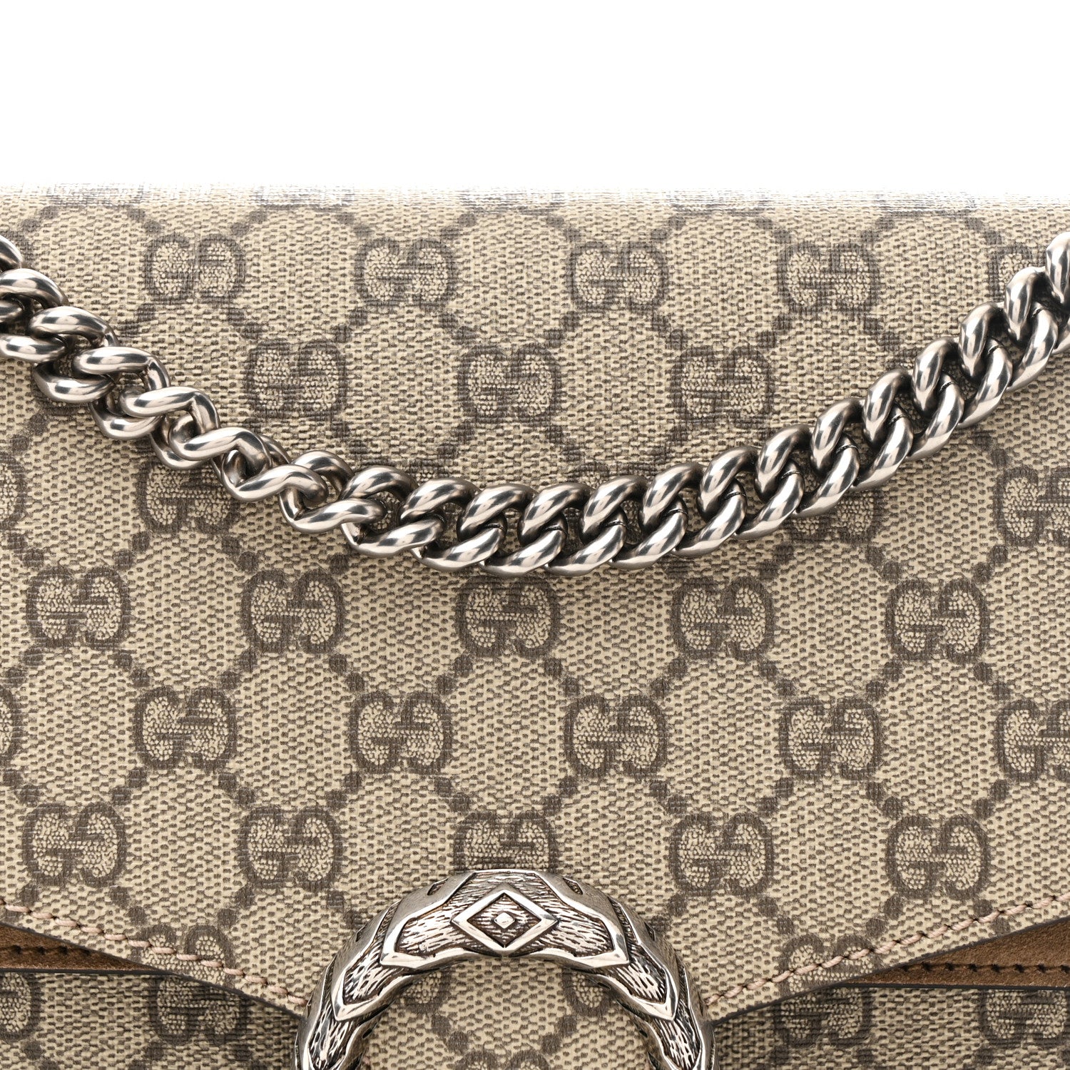 Gucci GG Supreme Monogram Medium Dionysus Shoulder Bag Taupe 9 of 11