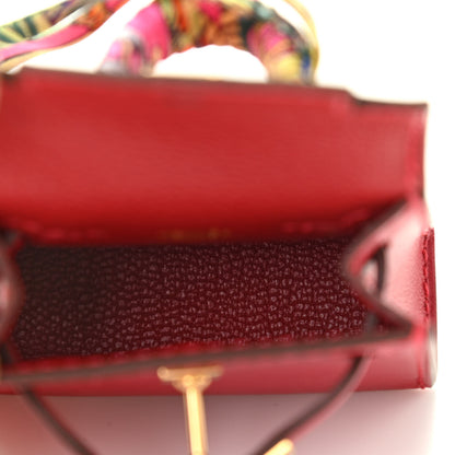 Hermes Tadelakt Mini Kelly Twilly Bag Charm Rouge Vif 6 of 6