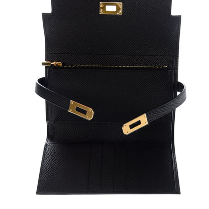 Hermes Epsom Medium Kelly Wallet Black 6 of 8