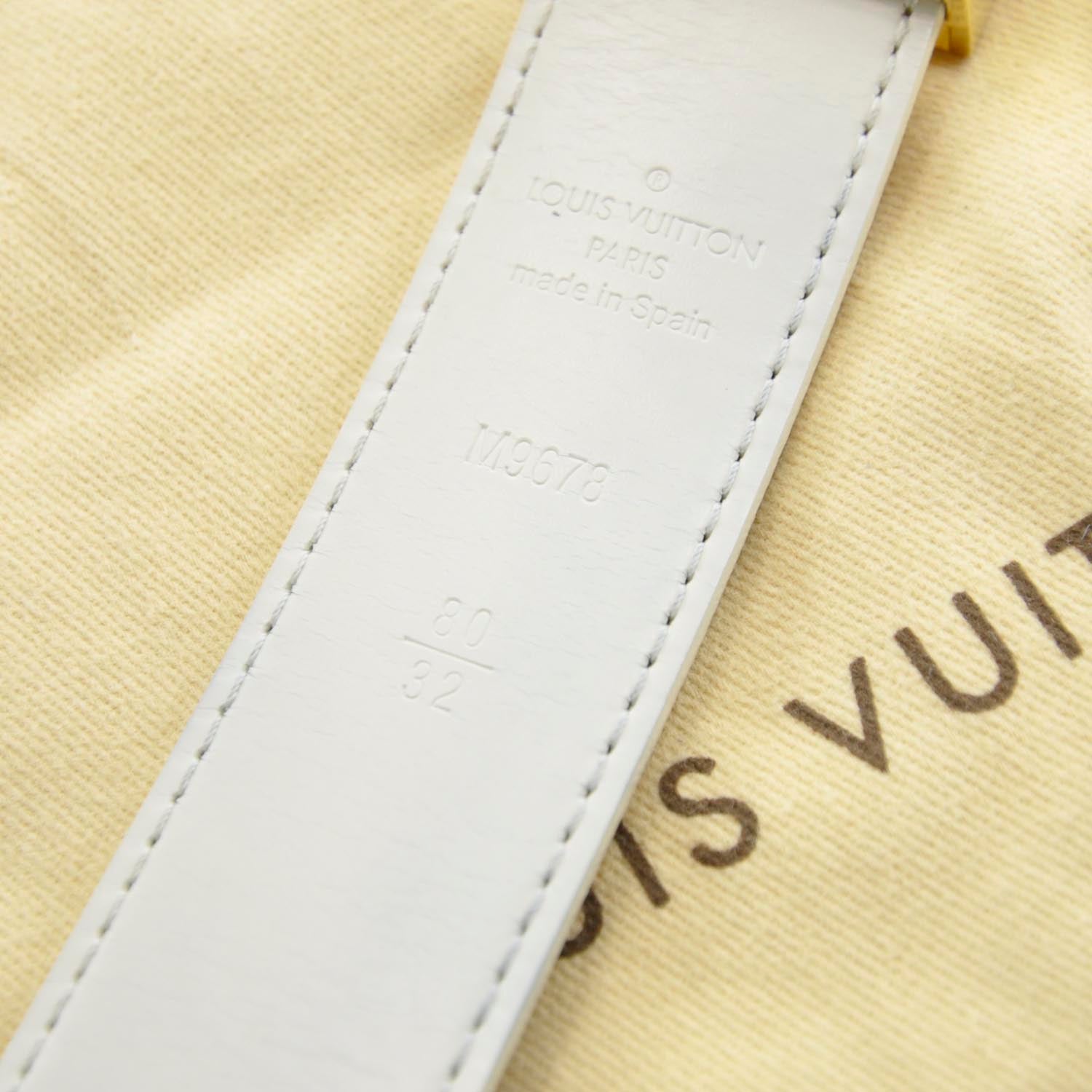 Louis Vuitton Damier Azur LV Paris Belt 32 80 3 of 4