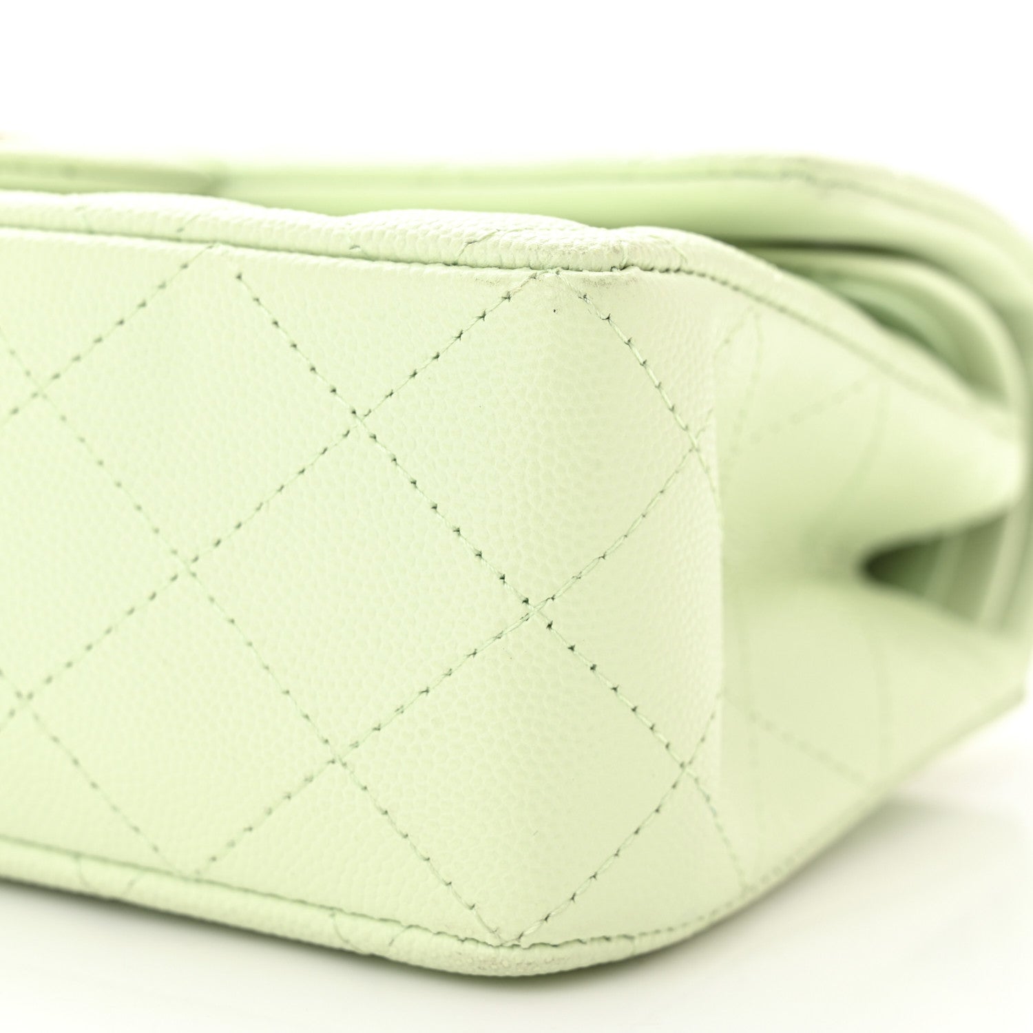 Chanel Caviar Quilted Small Double Flap Light Green 10 of 11