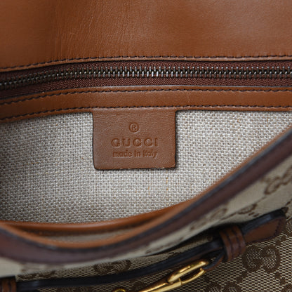 Gucci Monogram Medium Lady Web Shoulder Bag Beige Cuir 7 of 18