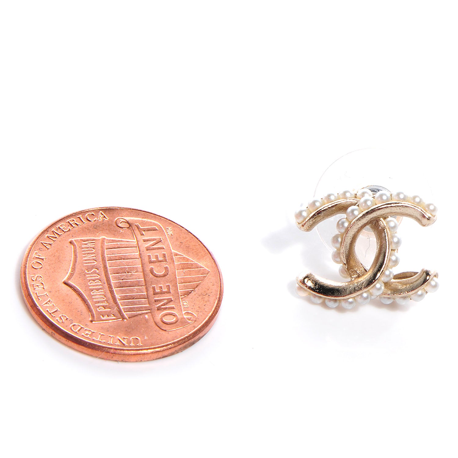 Chanel Pearl CC Logo Earrings Gold 2 of 5