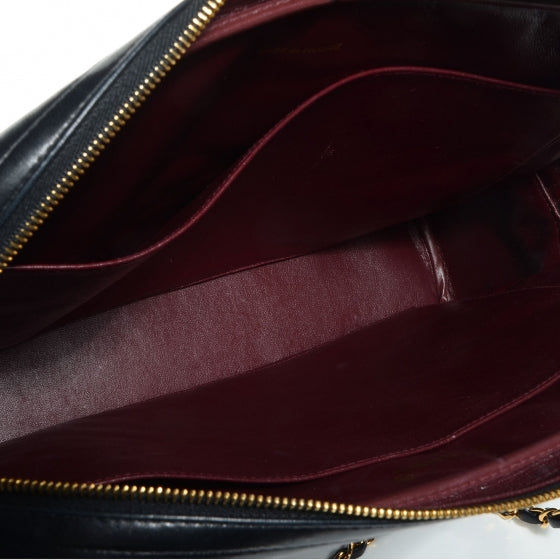 Lambskin Quilted Shoulder Bag Black