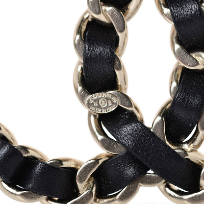 Chanel Lambskin Chain CC Brooch Black Gold 4 of 5