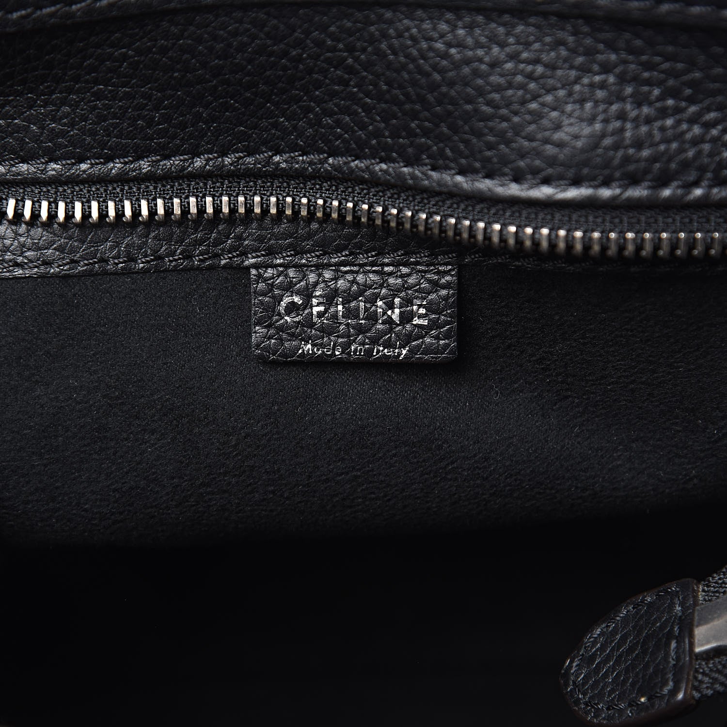 Celine Drummed Calfskin Nano Luggage Black 6 of 10