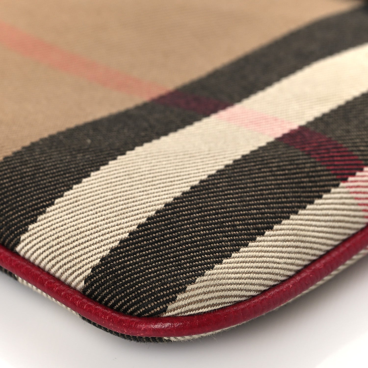Burberry House Check Derby Peyton Crossbody Clutch Bag Russet Red 10 of 12