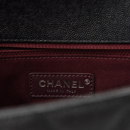 Chanel Caviar Chevron Quilted Small Coco Handle Flap So Black 8 of 10