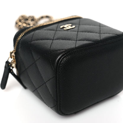 Chanel Caviar Quilted Mini Vanity Case With Chain Black 8 of 9