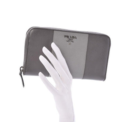 Prada Saffiano Bi-Color Metal Zip Around Wallet Marmo Nube 2 of 7