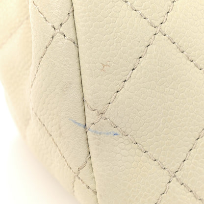 Chanel Washed Caviar Quilted Maxi Single Flap White 11 of 13
