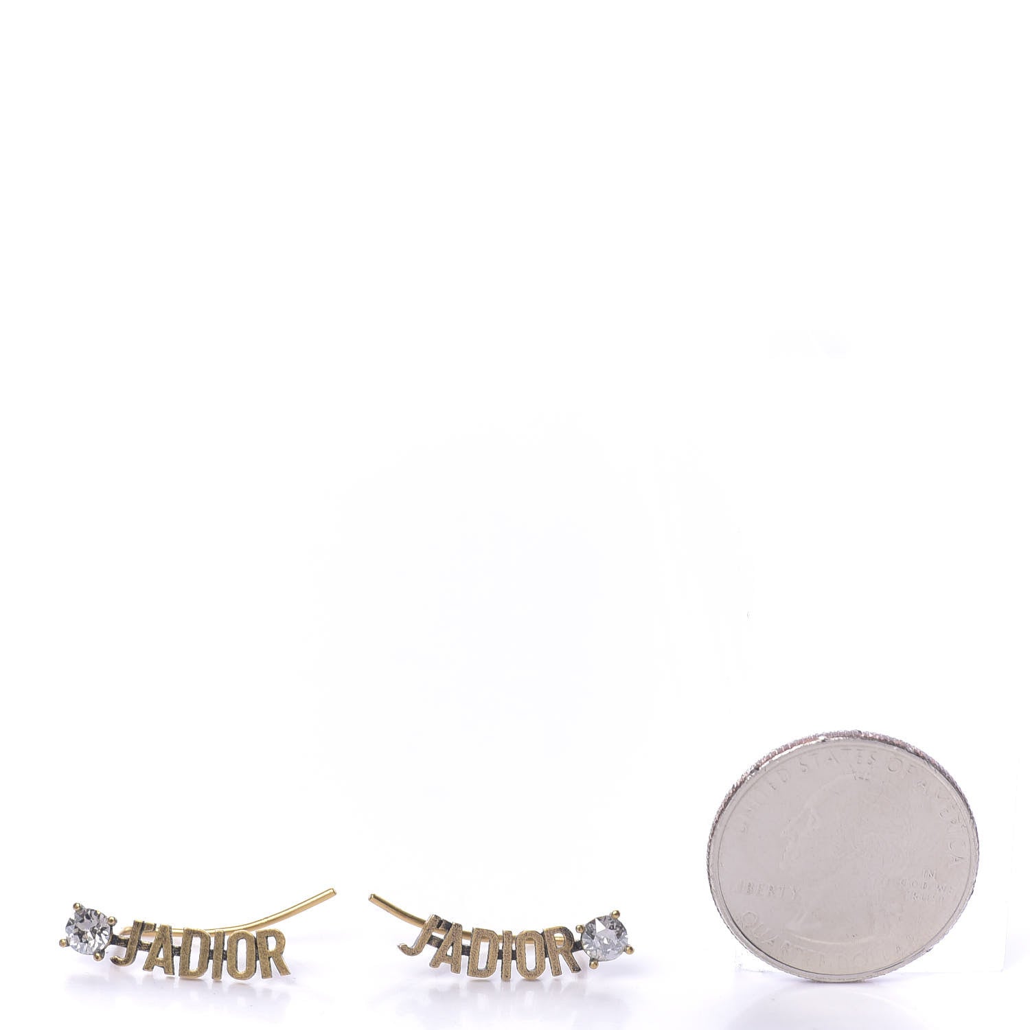 Christian Dior Metal Crystal J'adior Earrings Aged Gold 2 of 3