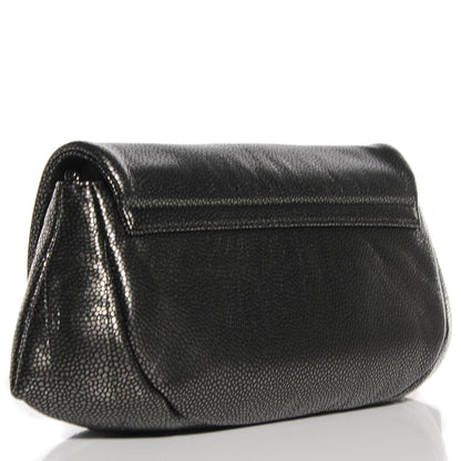 Chanel Metallic Caviar Half Moon Wallet On Chain WOC Dark Silver 3 of 8