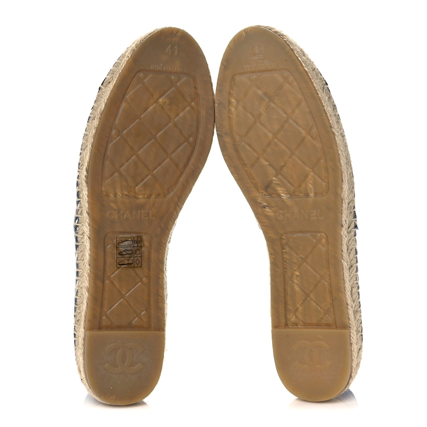 Canvas Striped Patent CC Espadrilles 41 Navy Black