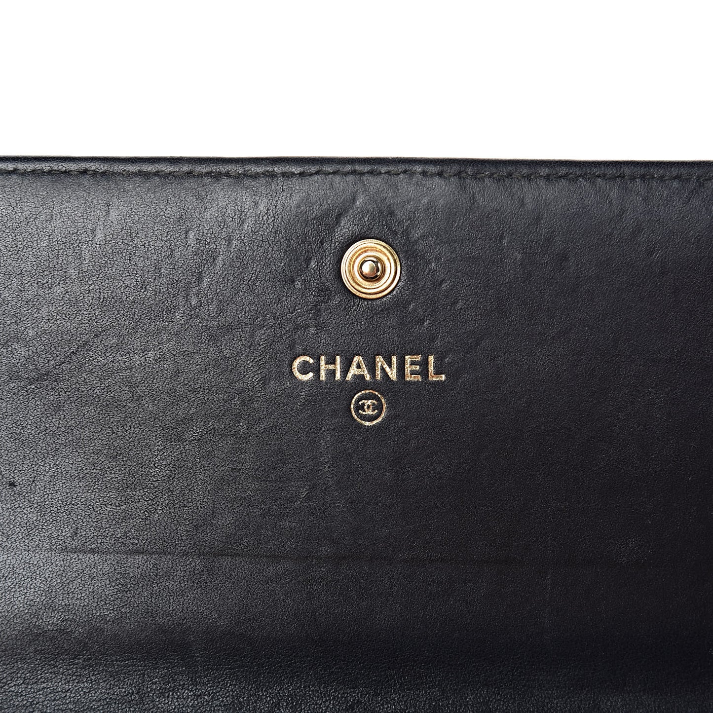 Calfskin Caviar Quilted Chevron Mixed Boy Wallet On Removable Chain Black