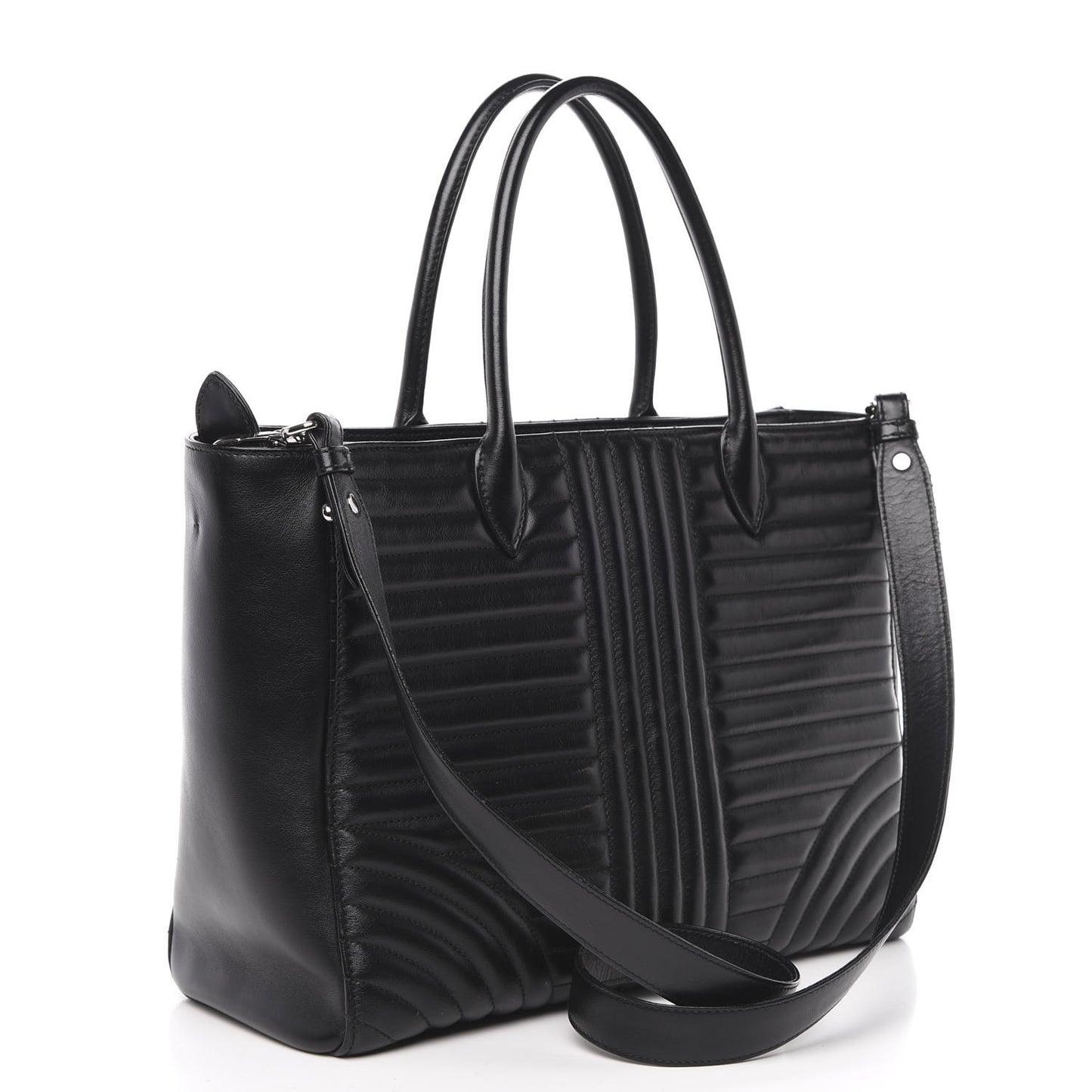Soft Calfskin Impunture Diagramme Tote Black