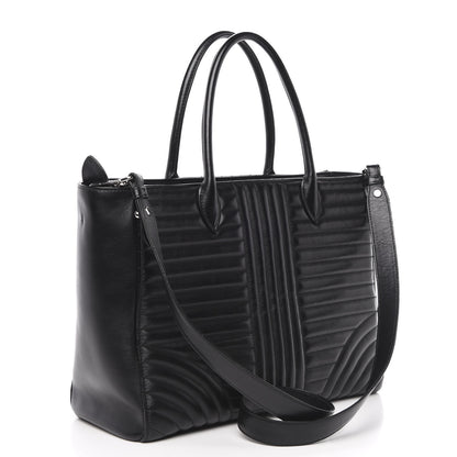 Prada Soft Calfskin Impunture Diagramme Tote Black 3 of 10