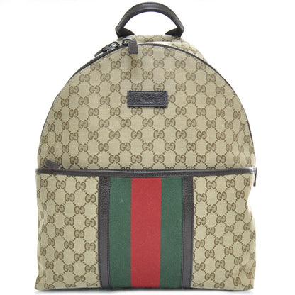 Gucci GG Monogram Web Medium Classic Backpack Brown 1 of 10