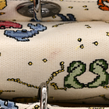 Christian Dior Canvas Pixel Zodiac Embroidered Medium Lady D-Lite Ecru Multicolor 10 of 11
