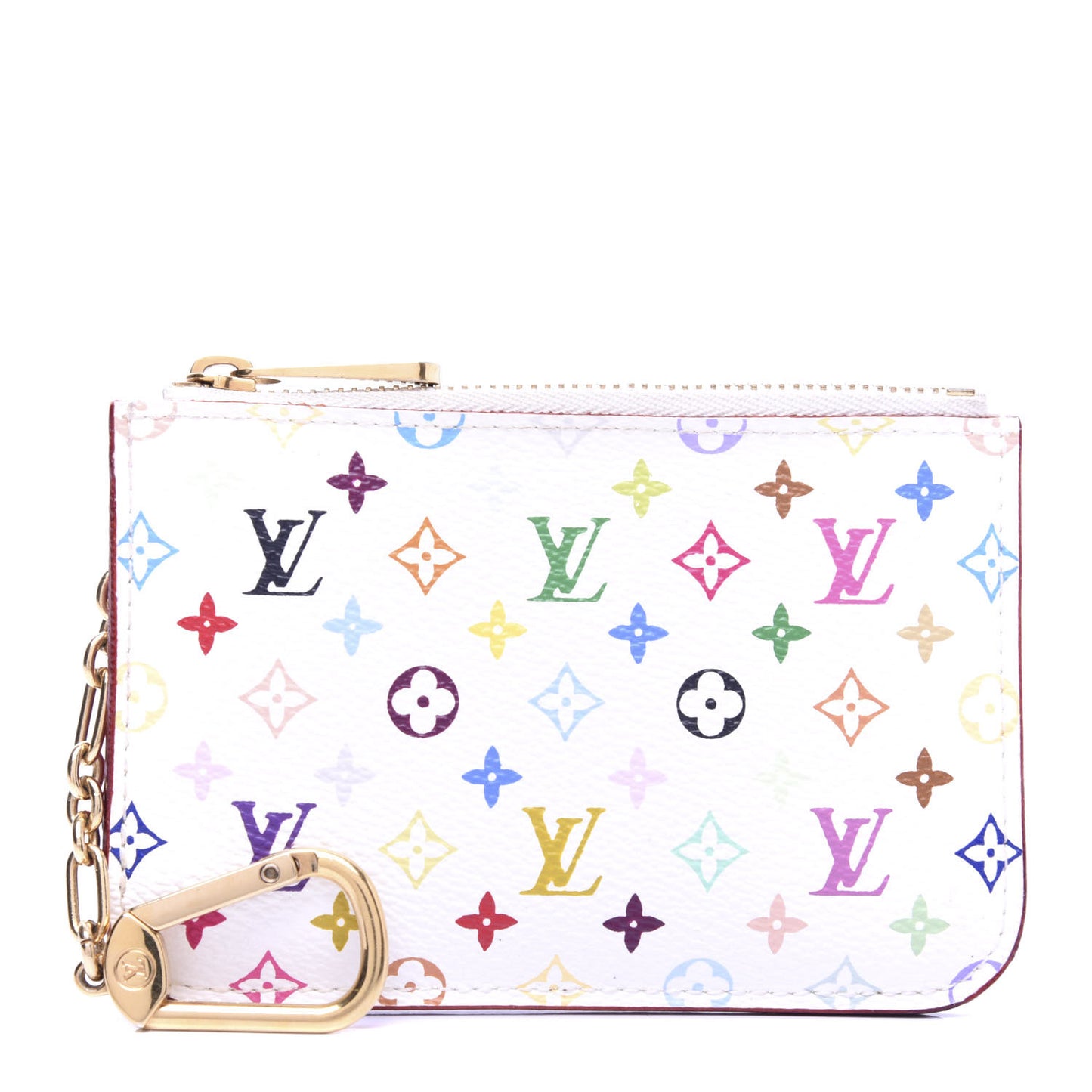 Monogram Multicolor Key Pouch White Litchi