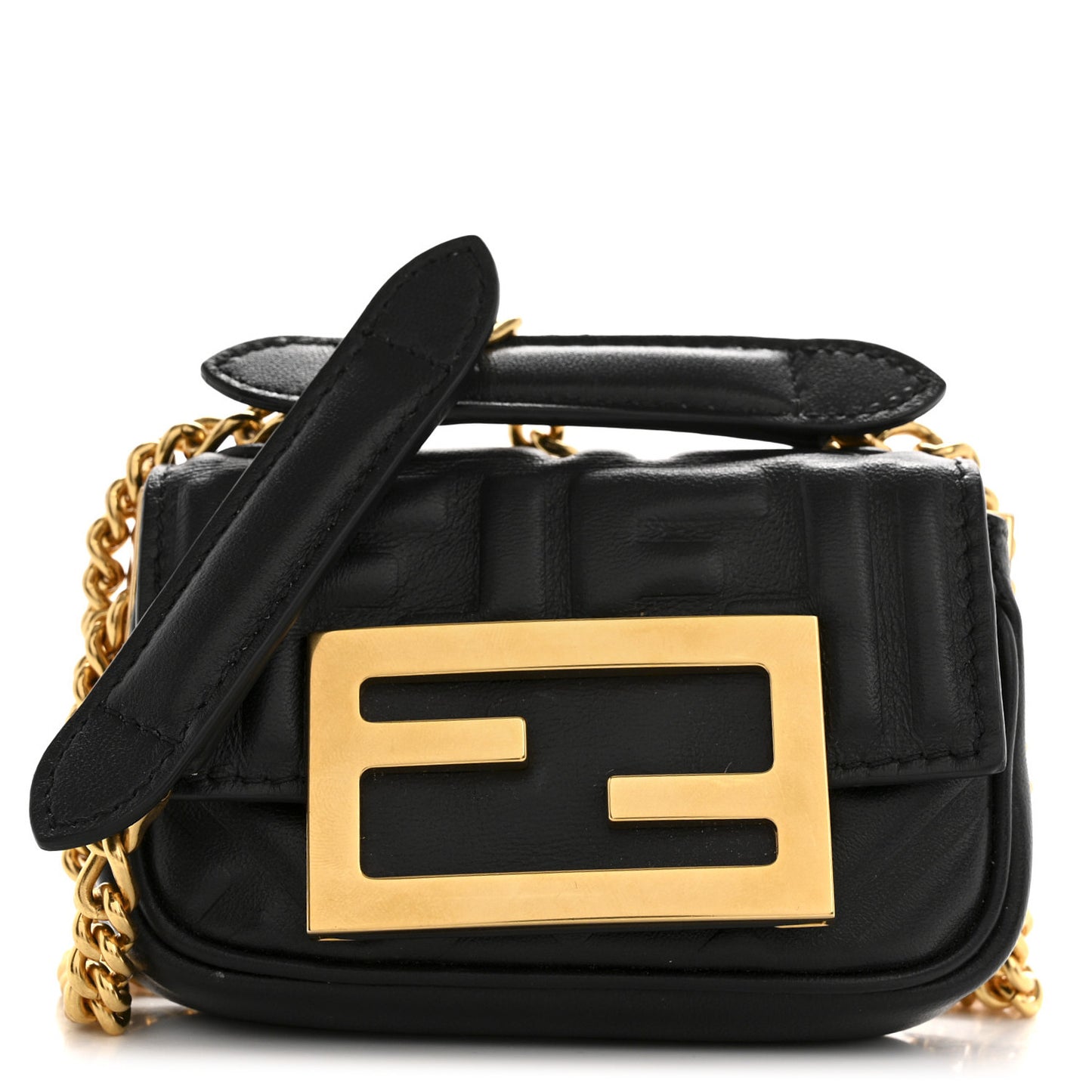 Nappa Matisse FF Embossed Nano Chain Baguette Black