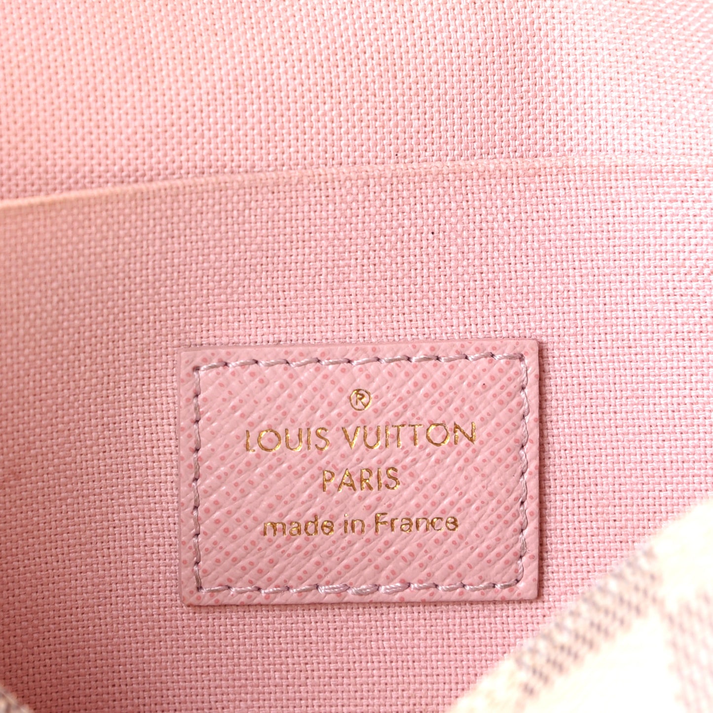 Damier Azur Pochette Felicie Chain Wallet Rose Ballerine
