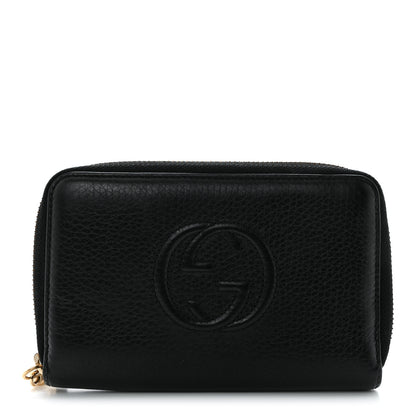Gucci Pebbled Calfskin Medium Soho Zip Around Wallet Black 1 of 7