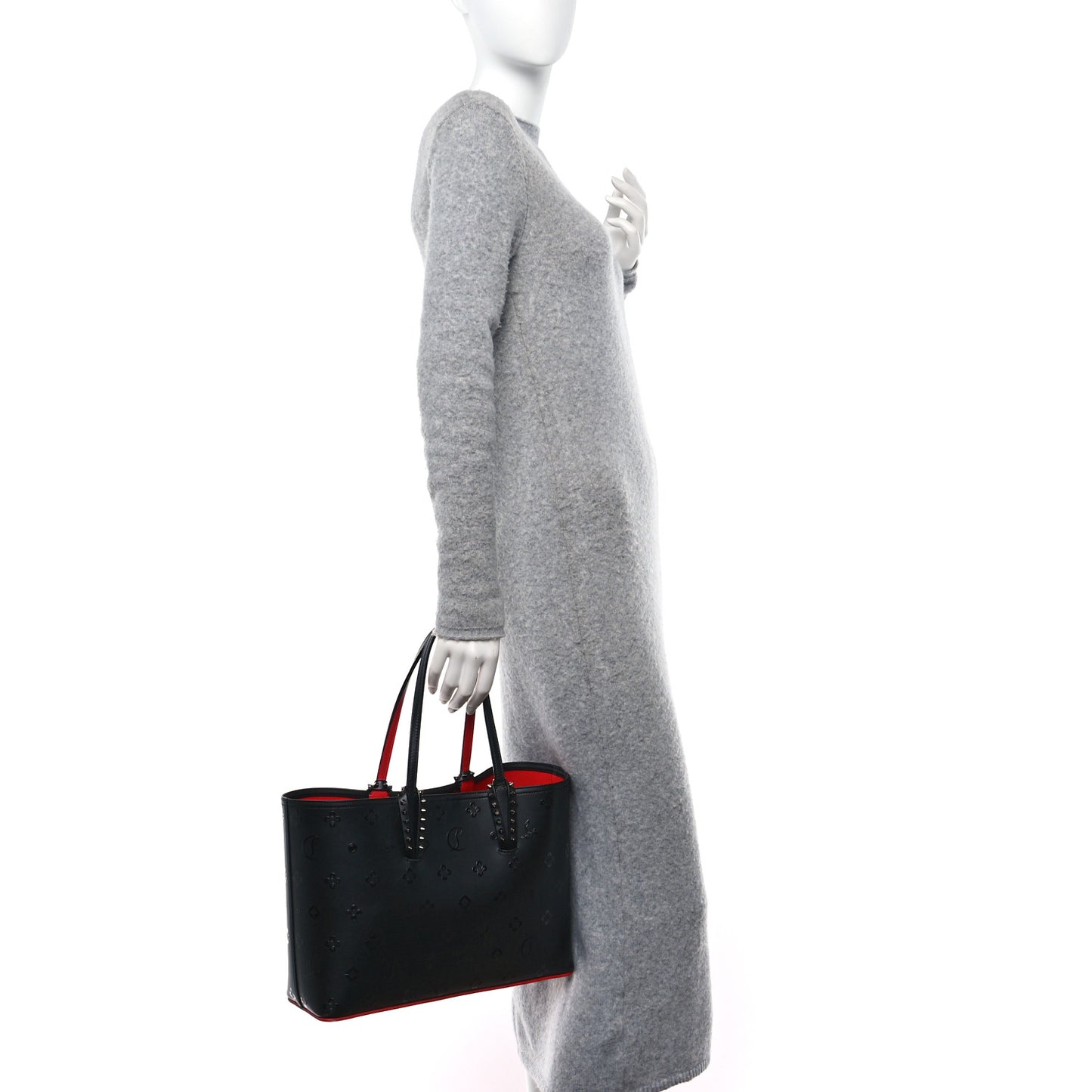 Calfskin Loubinthesky East West Cabata Tote Black