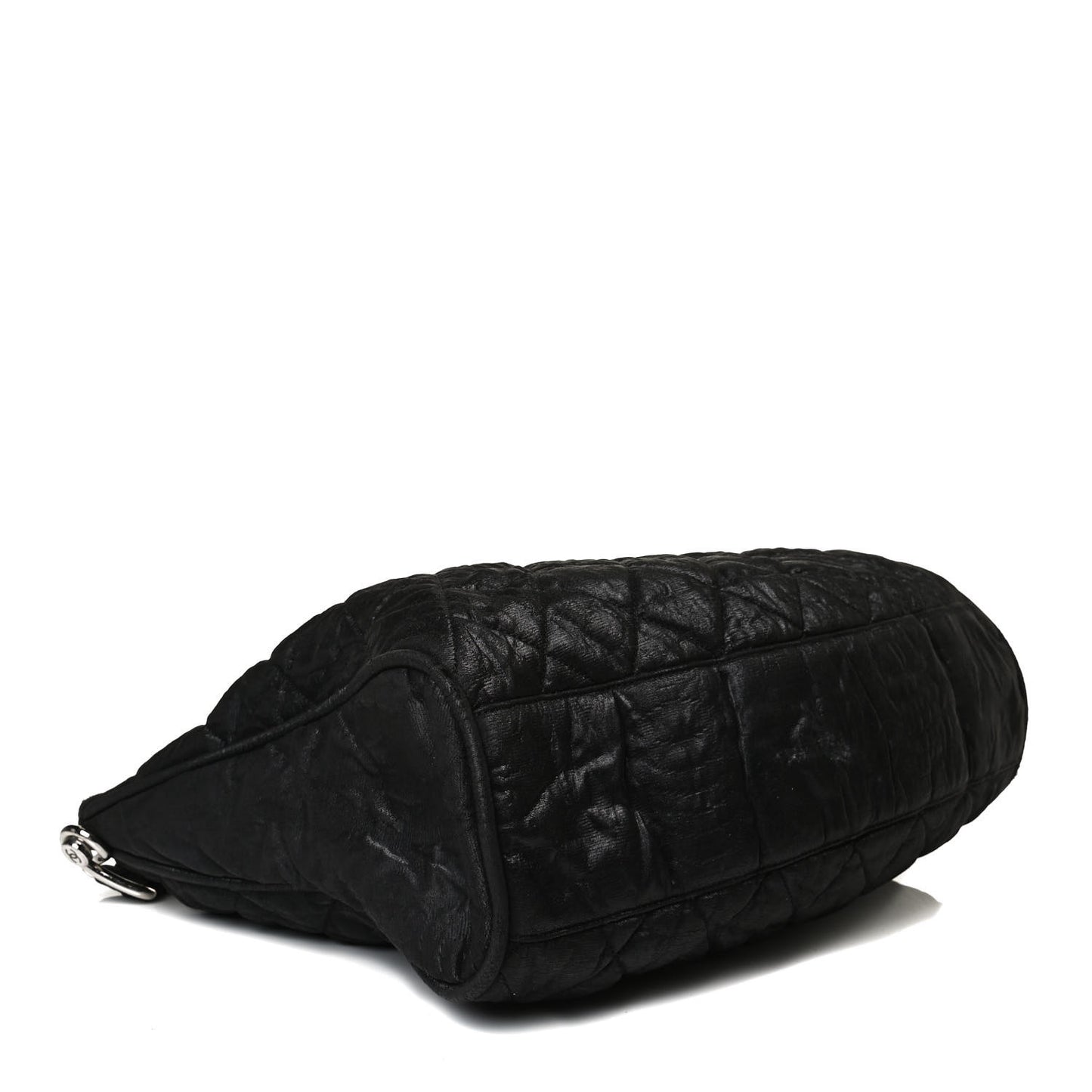 Crinkled Coated Canvas Le Marais Hobo Black