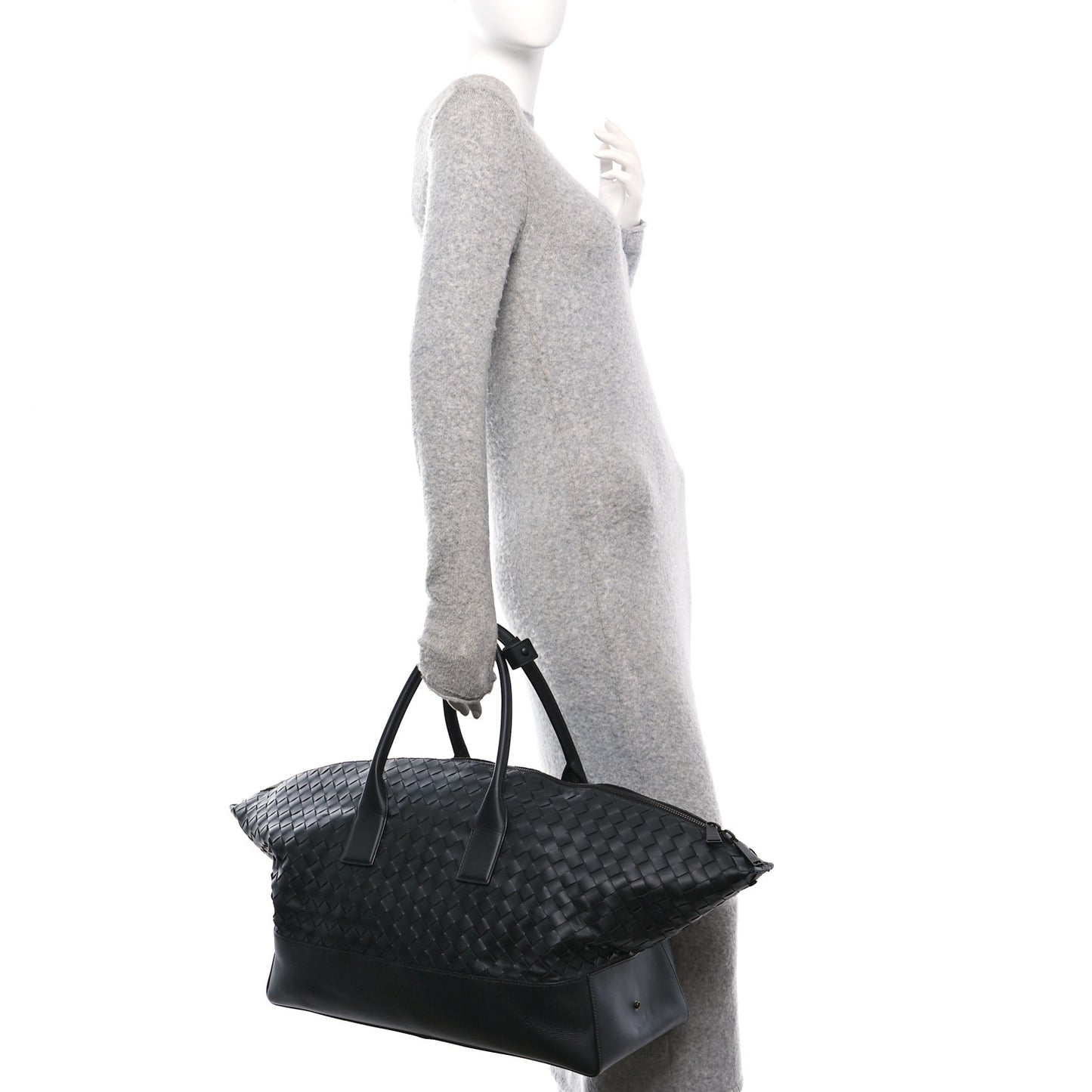 Nappa Intrecciato Travel Duffel Bag Black
