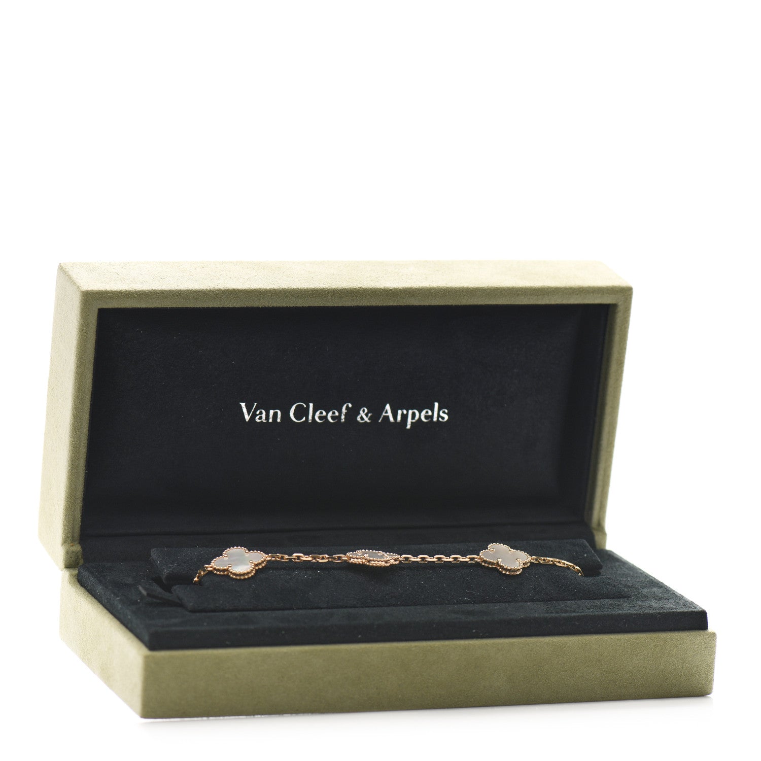 Van Cleef & Arpels 18K Yellow Gold Mother of Pearl 5 Motifs Vintage Alhambra Bracelet 5 of 5