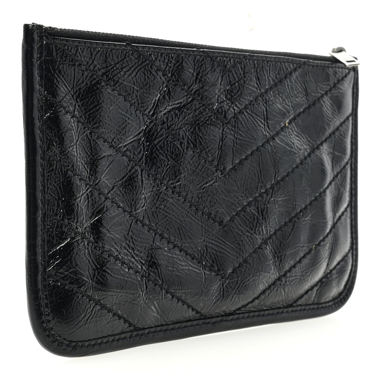 Saint Laurent Crinkled Calfskin Matelasse Monogram Niki Bill Pouch Black 3 of 6