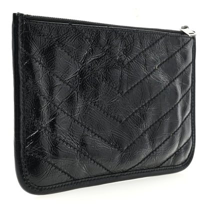 Saint Laurent Crinkled Calfskin Matelasse Monogram Niki Bill Pouch Black 3 of 6