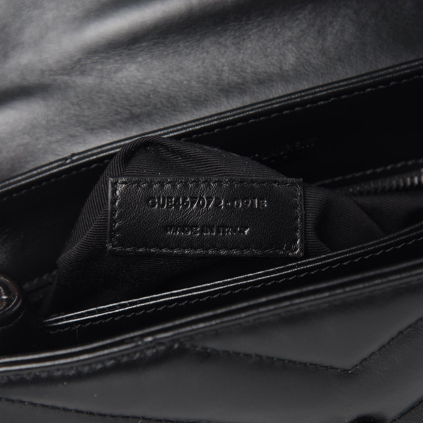 Calfskin Y Quilted Monogram Toy Loulou Crossbody Bag Black