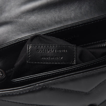 Saint Laurent Calfskin Y Quilted Monogram Toy Loulou Crossbody Bag Black 6 of 14