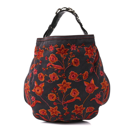Gucci Canvas Embroidered Large Wave Hobo Blue Red 1 of 12