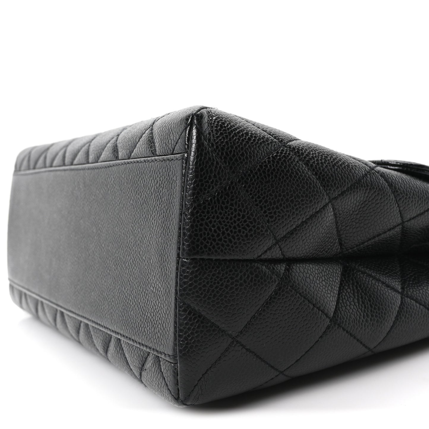 Caviar Quilted Jumbo Kelly Flap Black