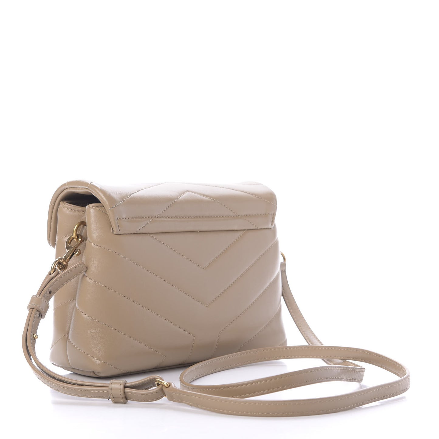 Calfskin Y Quilted Monogram Toy Loulou Crossbody Bag Dark Beige