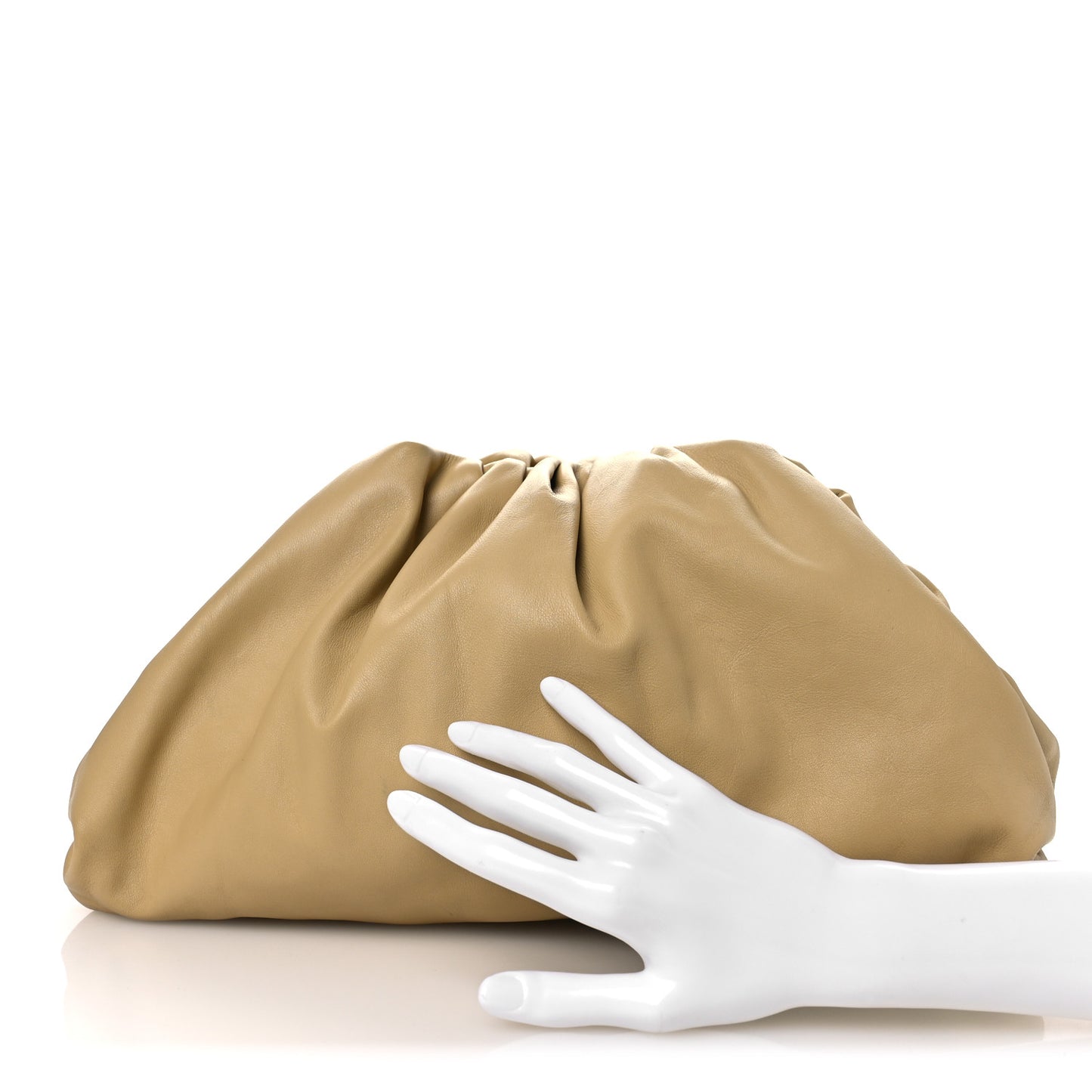 Smooth Butter Calf The Pouch Oversized Clutch Tapioca
