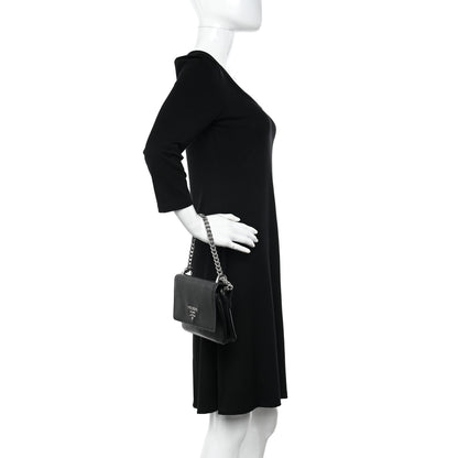 Prada Saffiano Chain Shoulder Bag Black 2 of 9